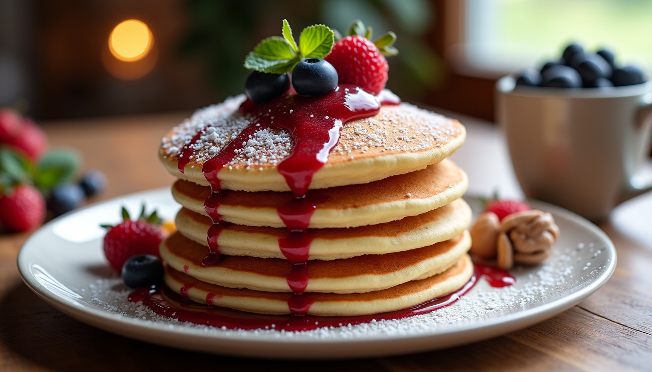 Assiette de crêpes garnies de sucre, confiture et pâte à tartiner, présentées de manière traditionnelle