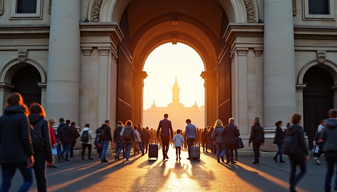 Entrée principale de la gare Termini à Rome, vue extérieure avec les passagers qui entrent et sortent