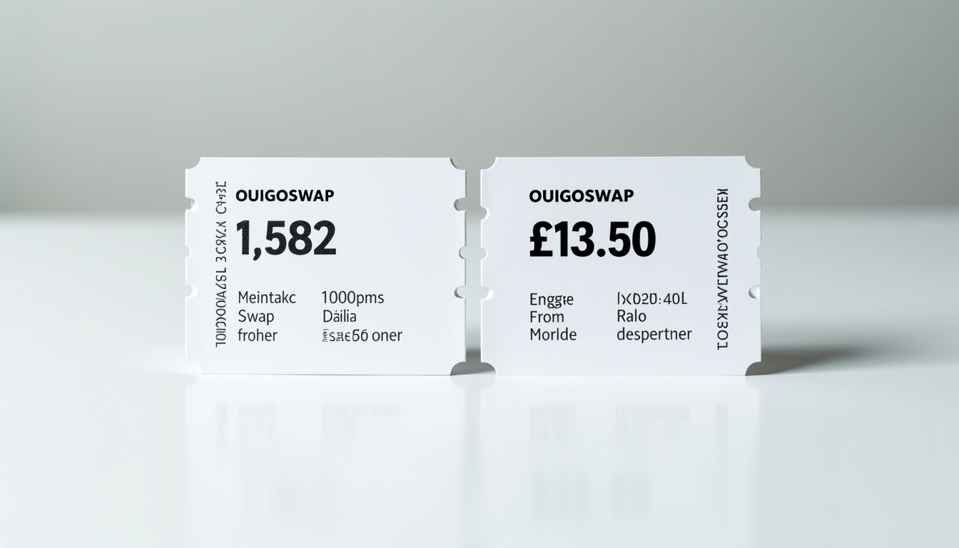Comparaison visuelle des prix entre un billet classique et un billet en revente sur OUIGOSWAP