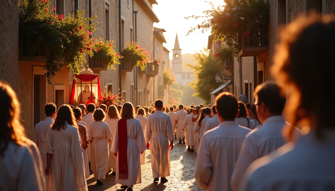 Procession de la Fête-Dieu à Pont-de-Labeaume, Ardèche