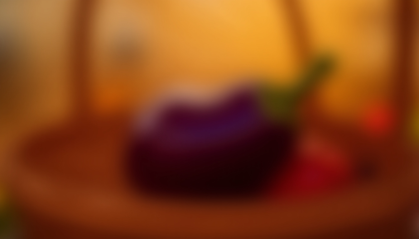 Aubergine fraîche du marché en août