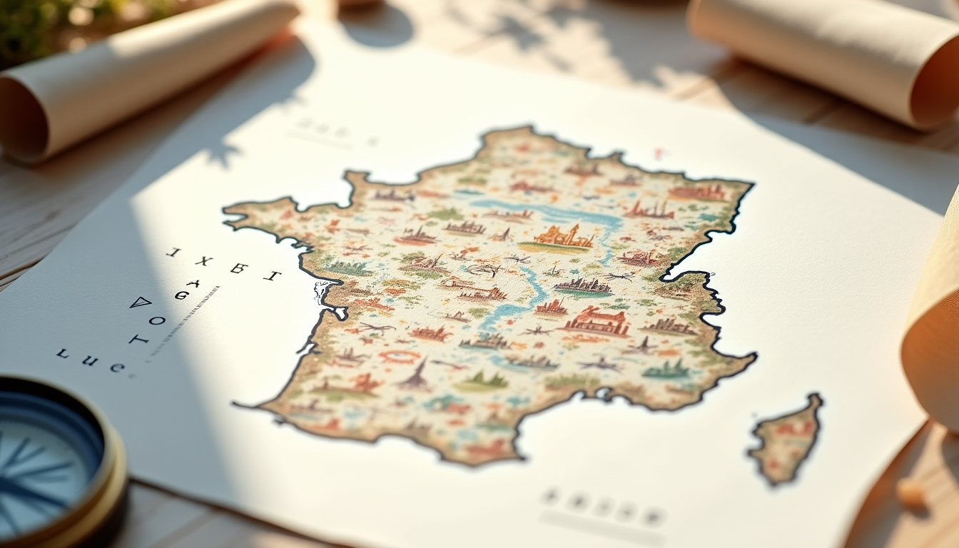 Carte illustrée des principales villes des Pays de la Loire: Nantes, Angers, Le Mans, Laval, La Roche-sur-Yon