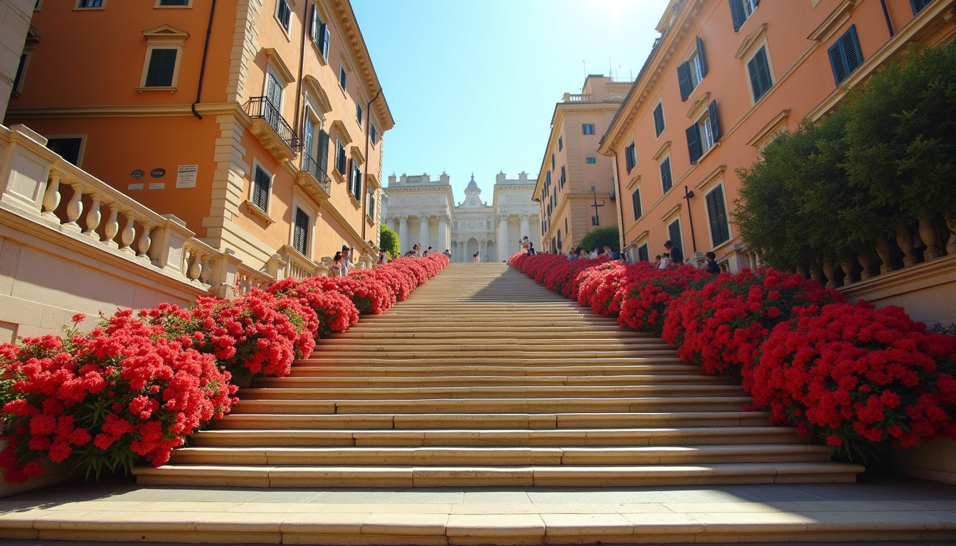 Escalier de la Trinité-des-Monts vu depuis la place d