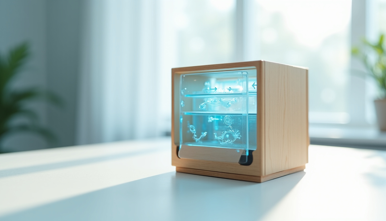 Schéma de fonctionnement d’un climatiseur sans évacuation avec flux d’air et réservoir d’eau