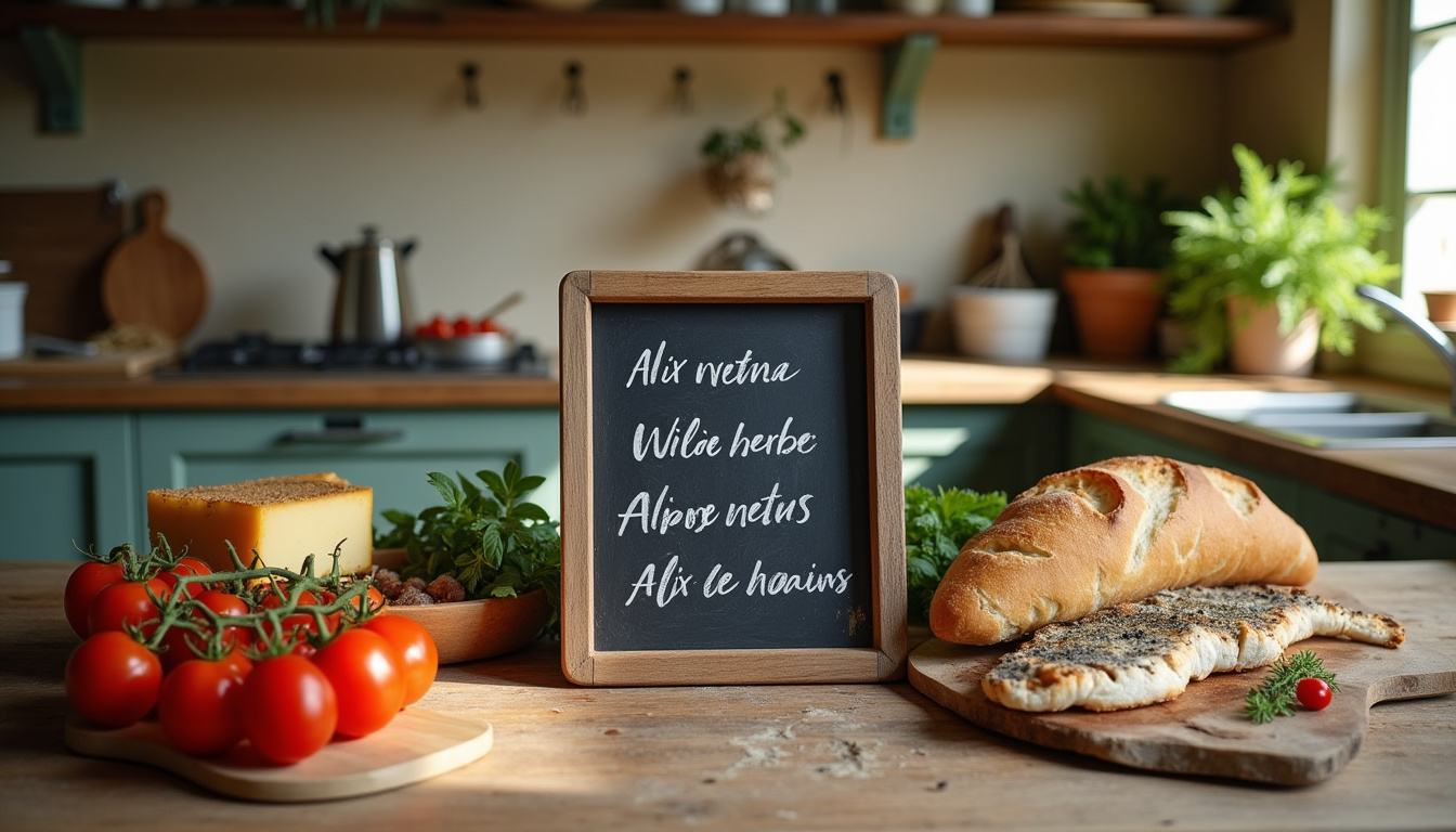 Carte de restaurant saisonnière affichant des plats à base de produits locaux d'Aix-les-Bains