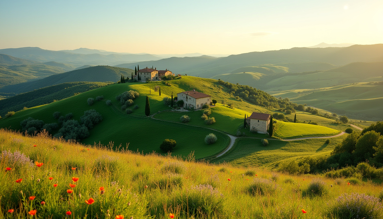Paysage vallonné typique de la région du Teil avec végétation méditerranéenne et collines verdoyantes
