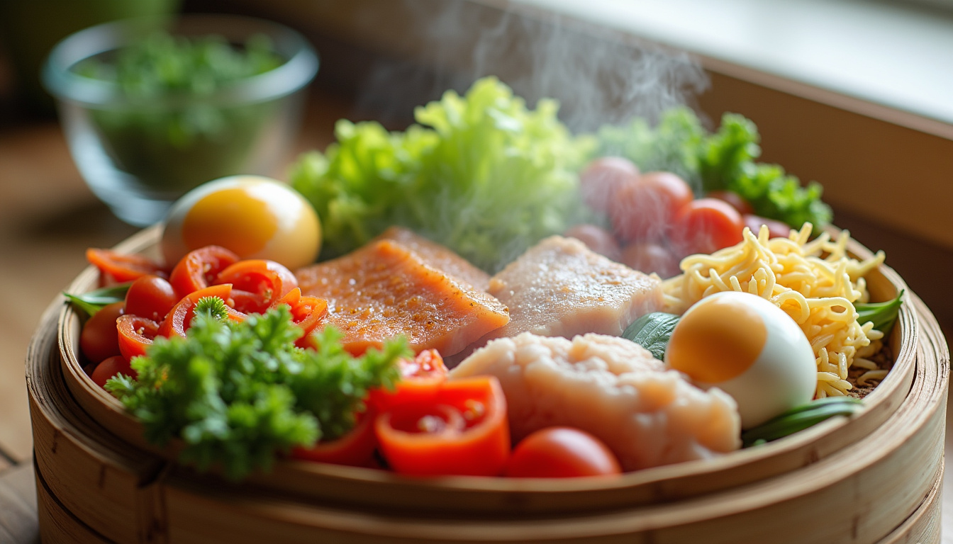 Présentation des aliments pouvant être cuits dans le cuiseur vapeur Gifi