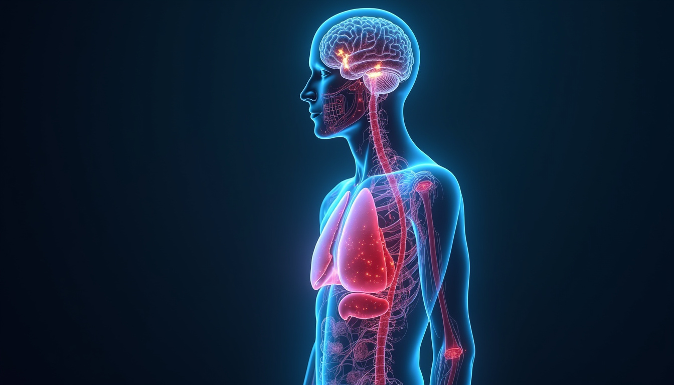 Représentation des effets de l’alcool sur le corps humain: foie, cerveau, circulation sanguine