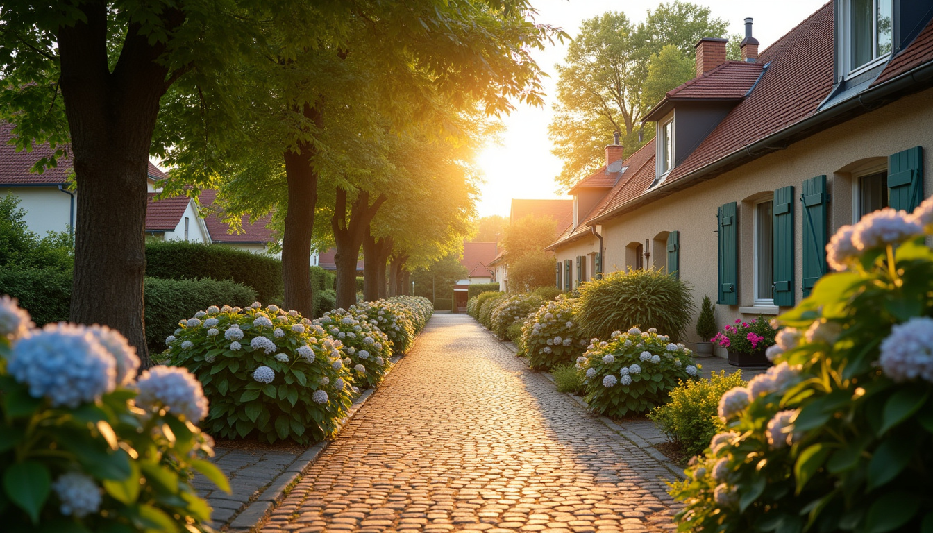 Vue d'un quartier résidentiel calme du Teil avec maisons individuelles et jardins arborés
