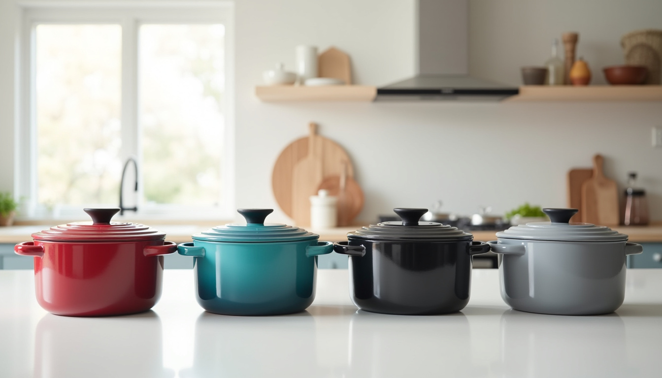 Comparaison visuelle de cocottes Le Creuset, Staub, Cookut et Baumalu
