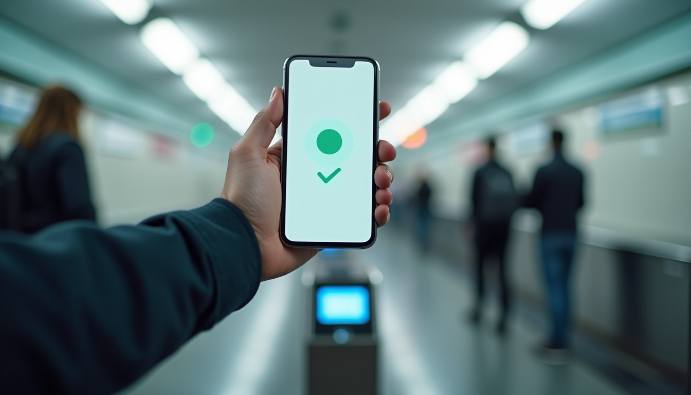 Utilisation d’un smartphone pour valider un ticket de métro à Rome via paiement sans contact