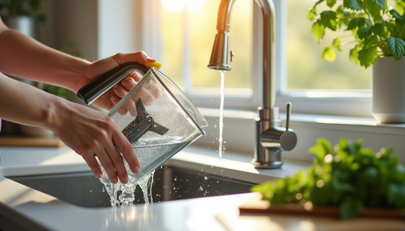 Nettoyage du bol et des lames d'un blender Magimix après utilisation