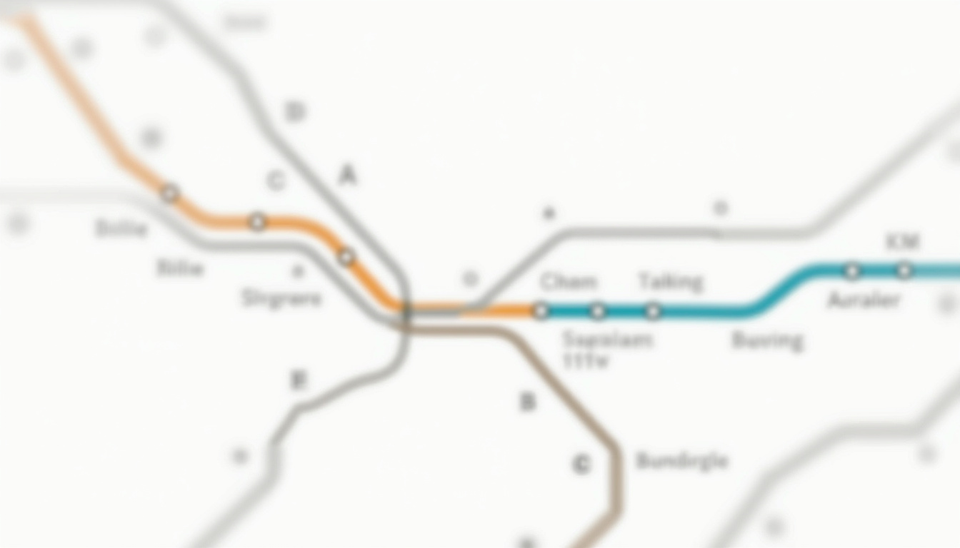 Plan du métro de Rome avec les lignes A, B et C clairement identifiées par couleur