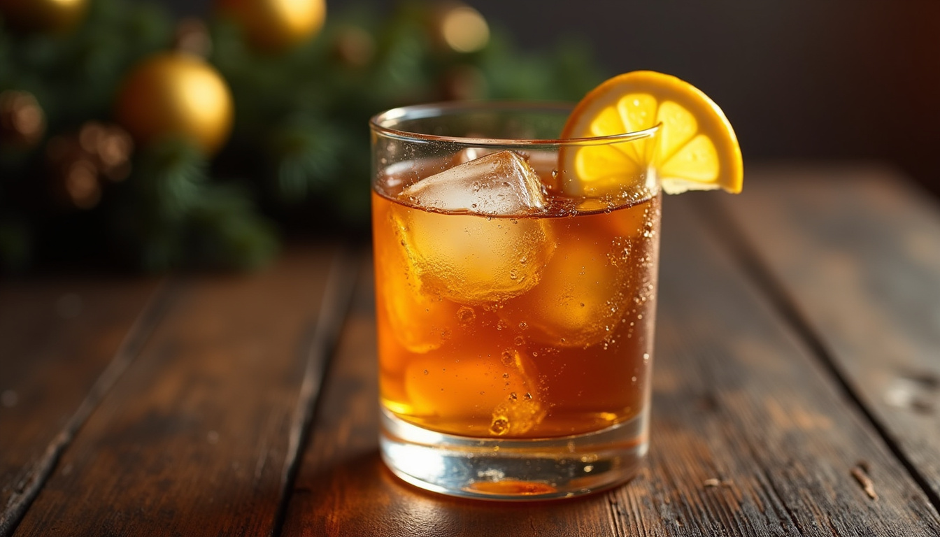 Verre de Whisky Sour avec glaçons et rondelle de citron