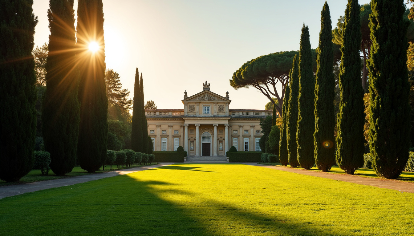 Vue extérieure de la Villa Borghèse, architecture baroque entourée de verdure à Rome