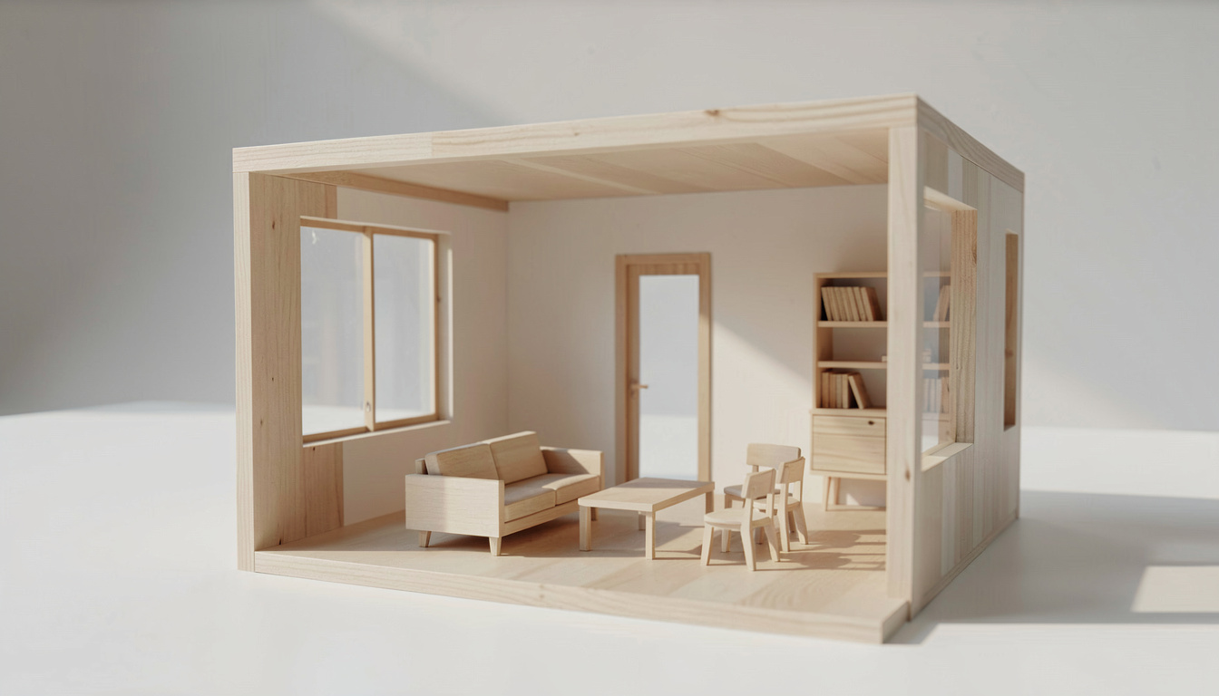 Interface d’un logiciel de plan de maison en 3D montrant un agencement intérieur réaliste
