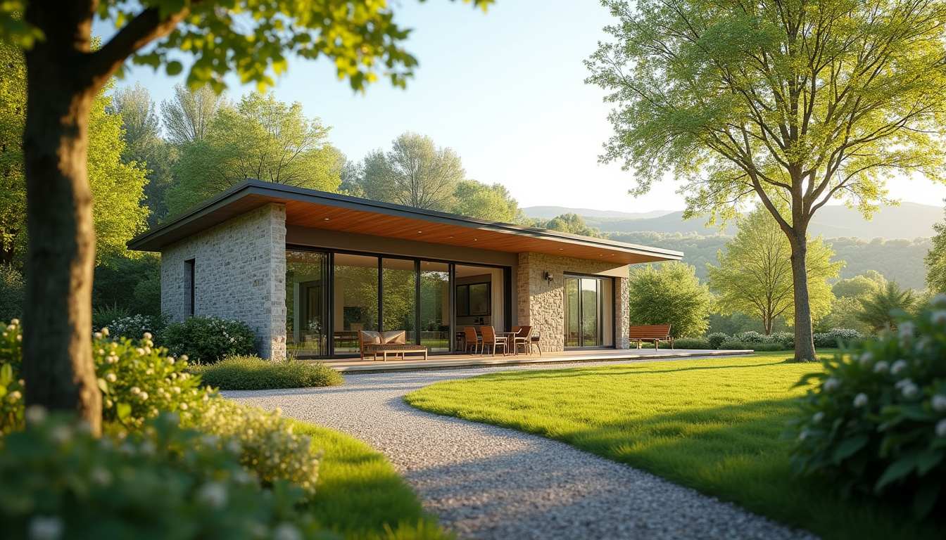 Maison moderne plain-pied à Davézieux avec jardin arboré
