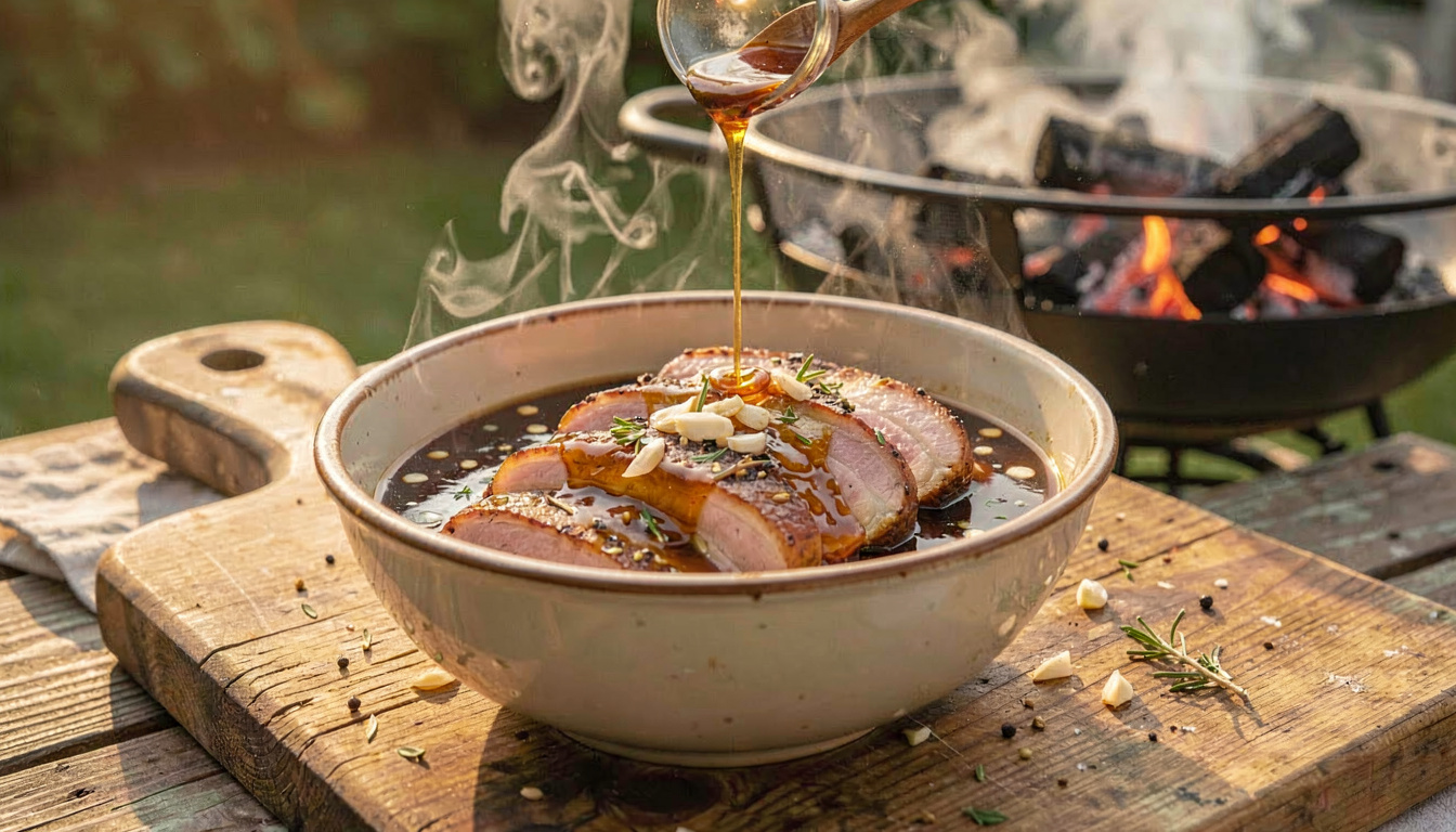 Préparation de la marinade pour cochon de lait au barbecue